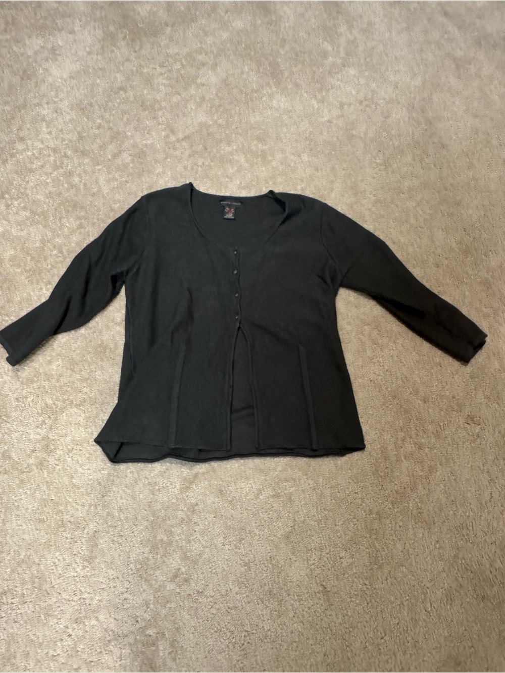 Banana Republic Black Button-Front Long Sleeve Top